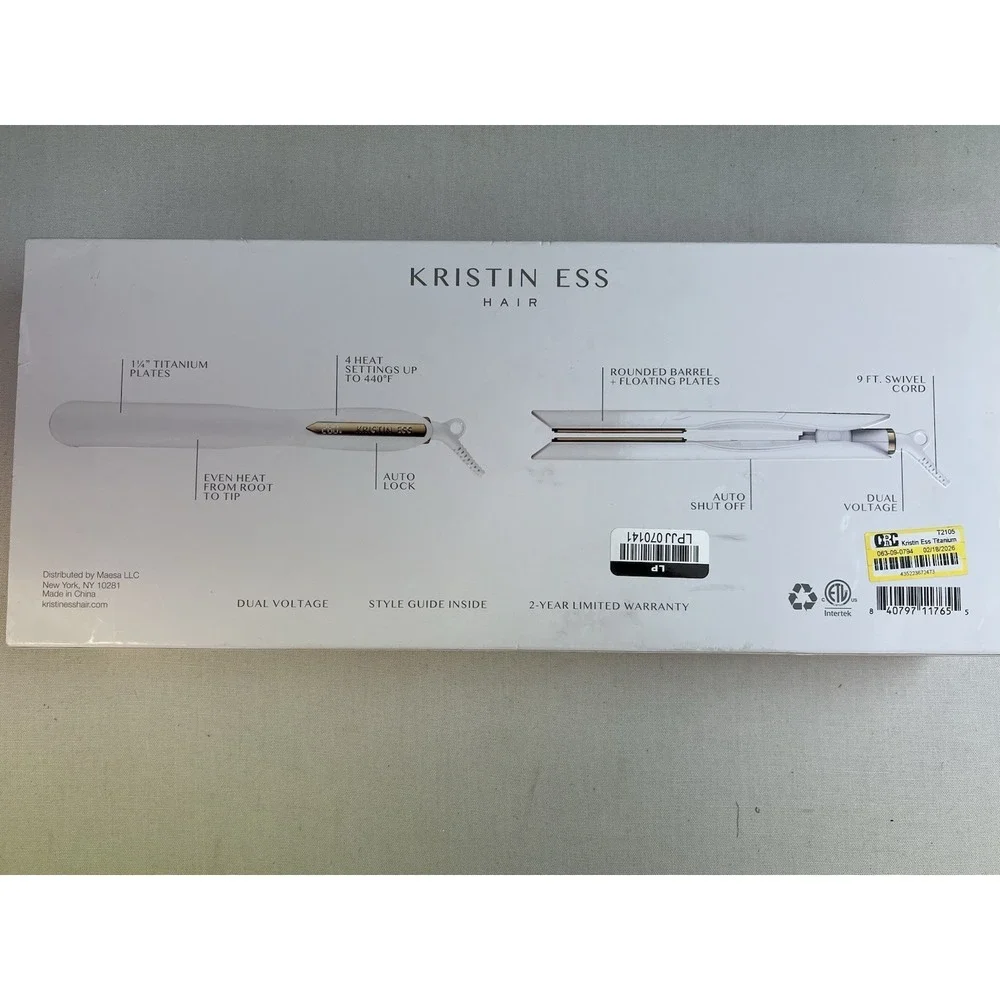 Kristin Ess 3-in-1 Titanium Flat Iron - 1 1/4 inch Curl Or Straight Frizz Contro